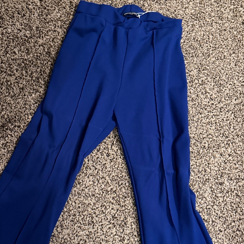 High-Rise Cobalt Blue Women's Trousers